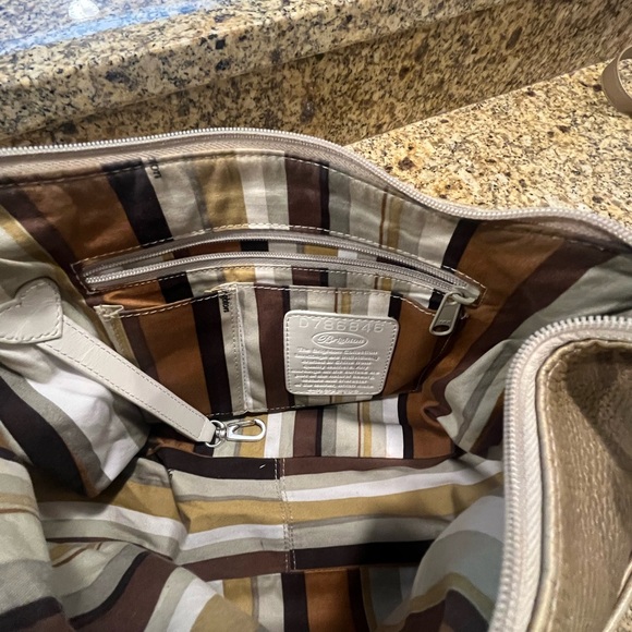 Brighton Barbados Collection Purse Light Gold Pebbled Leather Shoulder Hobo Bag - Picture 4 of 10